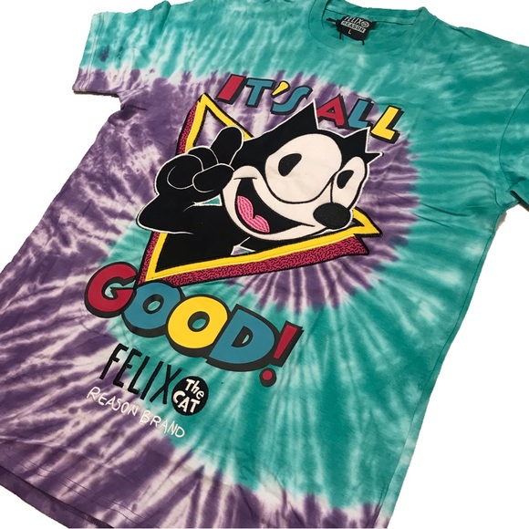 Men’s Felix The Cat “It’s All Good” tie-dye tee. Sizes S, M, L, and XL. - Picture 2 of 5
